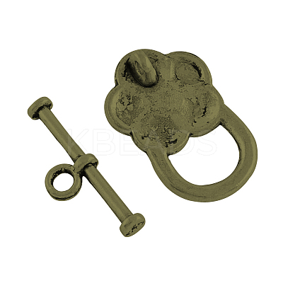 Tibetan Style Flower Toggle Clasps LS-TIBE-2119-AB-NR-1