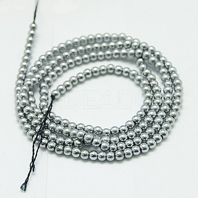 Non-magnetic Synthetic Hematite Beads Strands G-K015-2mm-02-1