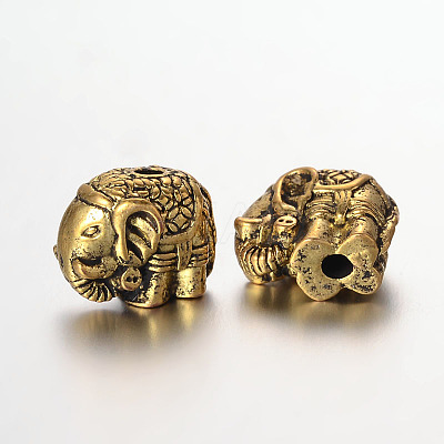 Elephant Alloy Beads X-PALLOY-L161-03AG-1