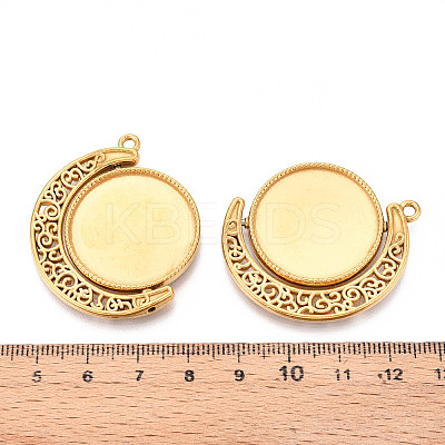 Non-Tarnish 304 Stainless Steel Rotatable Pendant Cabochon Settings STAS-N114-01G-1