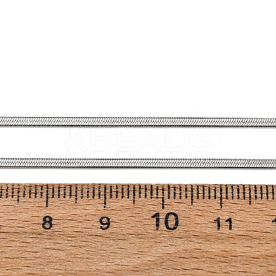 2MM 304 Stainless Steel Flat Snake Chain Necklaces NJEW-T016-20P-1