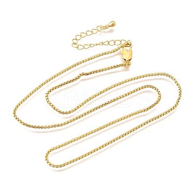1MM Brass Box Chain Necklaces NJEW-C086-01G-1