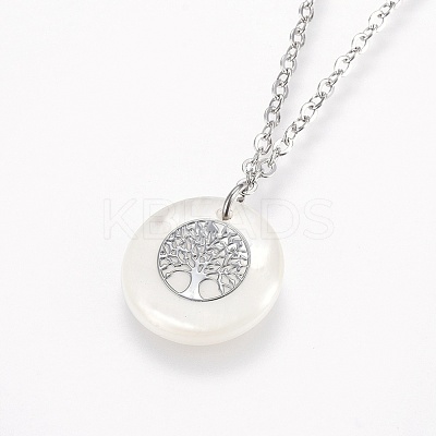 Brass Real Platinum Plated Cable Chains Pendant Necklaces NJEW-JN02259-05-1