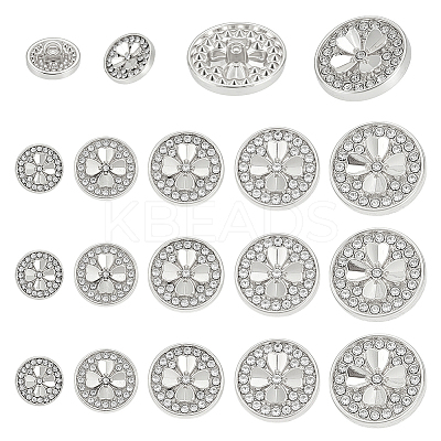 15Pcs 5 Styles 1-Hole Alloy Shank Buttons BUTT-NB0002-10P-1