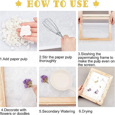 3Pcs 3 Style Wooden Paper Making DIY-FH0004-03-1