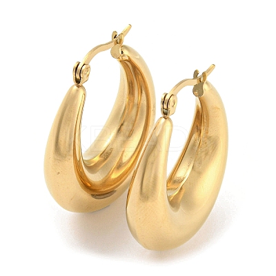 Ion Plating(IP) 304 Stainless Steel Hoop Earrings for Women EJEW-E288-04G-1