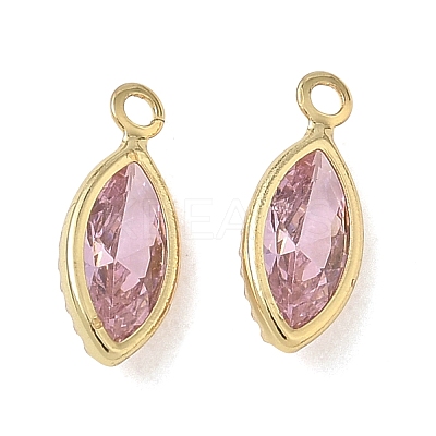 Brass Pave Cubic Zirconia Charms CU-CBABEB3-06G-02-1