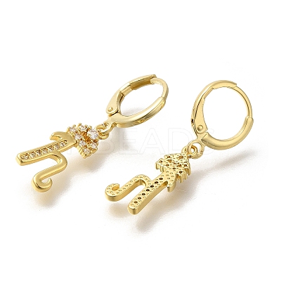 Brass Clear Cubic Zirconia Hoop Earrings EJEW-M045-01H-1