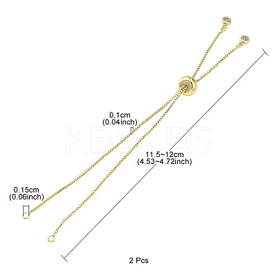 Rack Plating Brass Box Chain Slider Bracelets MAK-YW0001-04G-1