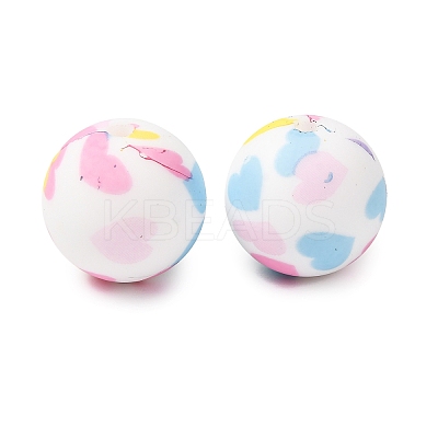 Food Grade Eco-Friendly Printed Silicone Beads SIL-A013-01A-16-1