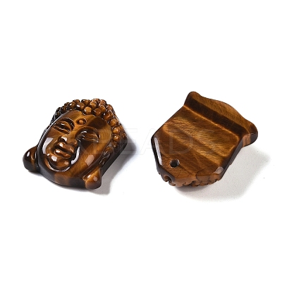 Natural Tiger Eye Carved Pendants G-I361-01B-1