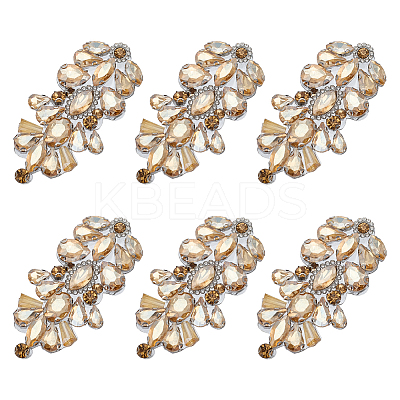 6Pcs Glass and Alloy DIY Clothing Accessories DIY-FG0008-13B-1