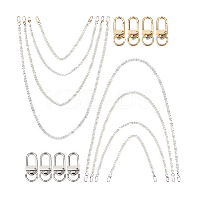 8Pcs 8 Styles White Acrylic Round Beads Bag Handles FIND-TA0001-39-1