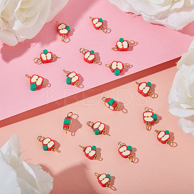 100Pcs Polymer Clay Connector Charms CLAY-DC0001-01-1