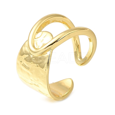 Rack Plating Brass Open Cuff Rings for Women RJEW-M022-16G-1