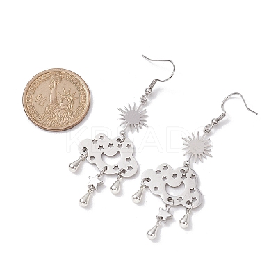 Brass & 304 Stainless Steel Dangle Earrings EJEW-TA00436-02-1