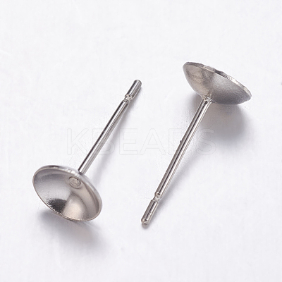 Tarnish Resistant 304 Stainless Steel Stud Earrings Findings X-STAS-K146-016-6mm-1