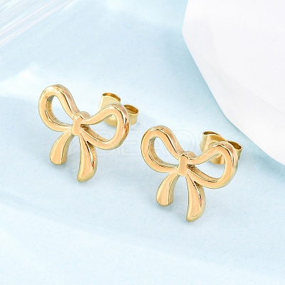 304 Stainless Steel Stud Earrings for Women LS-EJEW-K306-17G-1