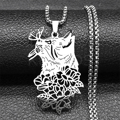 201 Stainless Steel Pendant Necklaces NJEW-C066-19P-1