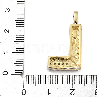 Brass Micro Pave Cubic Zirconia Pendants KK-B126-02G-L-1