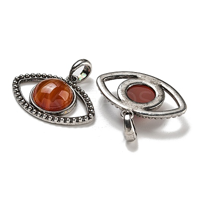 Dyed & Heated Natural Red Agate Pendants G-G147-07AS-07-1