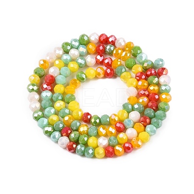 Electroplate Glass Beads Strands GLAA-T023-B16-08-1