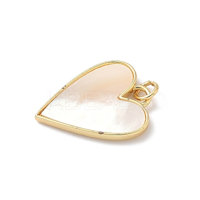Brass Pave Natural Shell Pendants KK-L239-049G-01-1