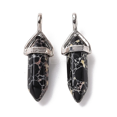Synthetic Black Imperial Jasper Pendants G-K329-19P-1