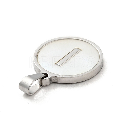 304 Stainless Steel with White Shell Pendants STAS-G268-01I-P-1