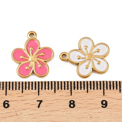 304 Stainless Steel Enamel Pendants STAS-A135-15B-G-1
