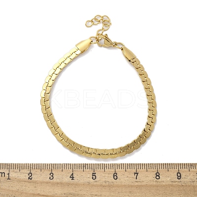 304 Stainless Steel Snake Link Chain Bracelets for Women BJEW-F488-22G-1