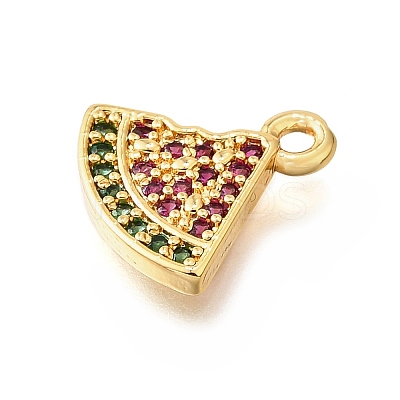 Brass Micro Pave Clear Cubic Zirconia Pendants KK-U065-05E-G-1