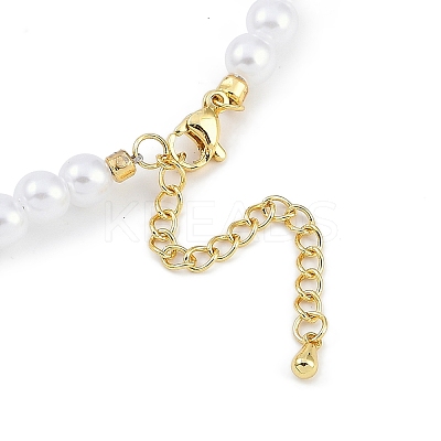 6mm Round ABS Imitation Pearl Beaded Necklaces NJEW-P317-12G-G-1