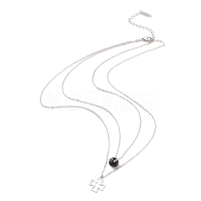 304 Stainless Steel Necklaces NJEW-M189-01P-1
