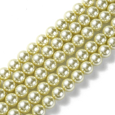 Eco-Friendly Dyed Glass Pearl Round Beads Strands HY-A002-12mm-RB012-1