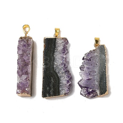 Raw Rough Natural Amethyst Pendants G-H084-08G-1