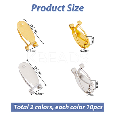 20Pcs 2 Styles Brass Stud Earring Findings KK-HS0001-90-1