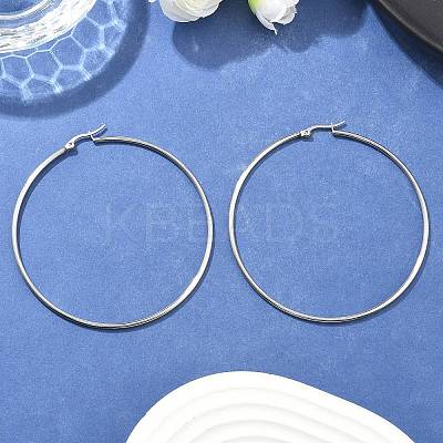 Tarnish Resistant 304 Stainless Steel Big Hoop Earrings X-EJEW-F105-01P-1