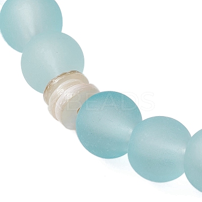 Bohemia Style Glass & Natural Freshwater Shell Beads Stretch Bracelets for Women BJEW-JB11865-01-1
