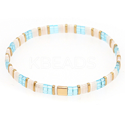 Bohemian Glass Seed Beaded Stretch Bracelets JM4508-40-1