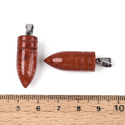 Natural Red Jasper Pendants G-N349-16P-05-1