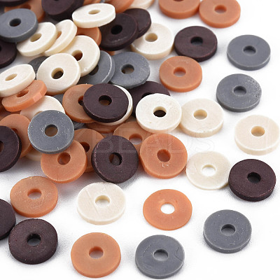 Handmade Polymer Clay Beads Strands CLAY-R089-8mm-T005-1