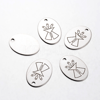 Non-Tarnish Spray Painted 201 Stainless Steel Pendants STAS-I048-N11-1