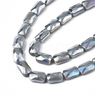 Electroplate Opaque Solid Color Glass Beads Strands EGLA-N002-25-A09-1