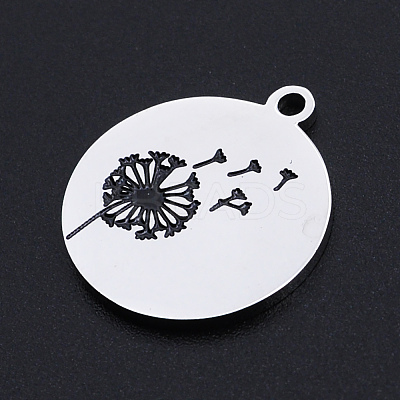 Non-Tarnish 201 Stainless Steel Etched Pendants STAS-N090-JN798-1
