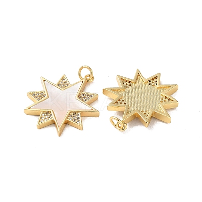 Brass Micro Pave Cubic Zirconia Pendants KK-B083-25B-G-1