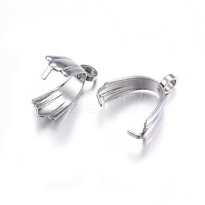 Tarnish Resistant 304 Stainless Steel Pendant Pinch Bails LS-STAS-O107-19P-1