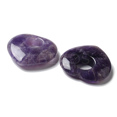 Natural Amethyst Hollow Pendants G-C167-06H-1