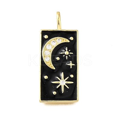 Brass Micro Pave Cubic Zirconia Pendants X-KK-S523-09G-1