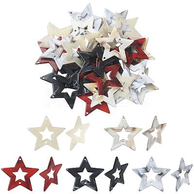30Pcs 5 Colors Acrylic Connector Charms OACR-YW0001-80-1